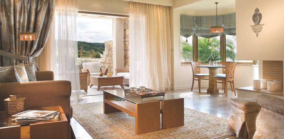 A Deluxe family suite living space
