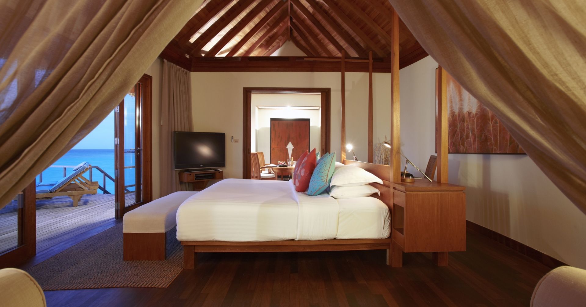 An Over water suite bedroom